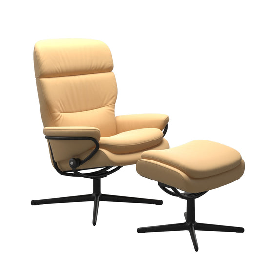 Fauteuil bas Rome Cross avec appui-tête et repose-pieds