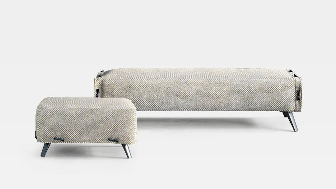Panca Cuff bench and pouf
