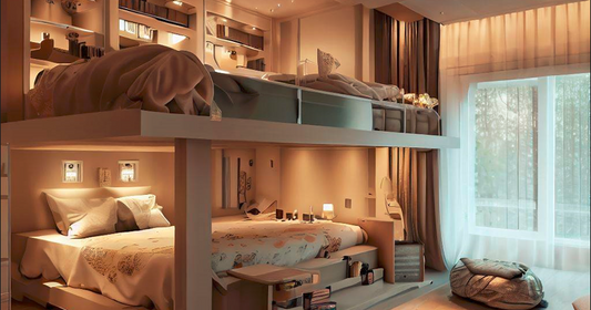 progettazione di una camera da letto a soppalco